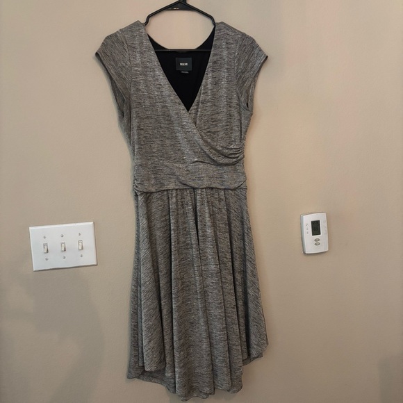 Anthropologie Maeve Tamera Silver Shimmer Wrap Dress MP - Picture 3 of 11